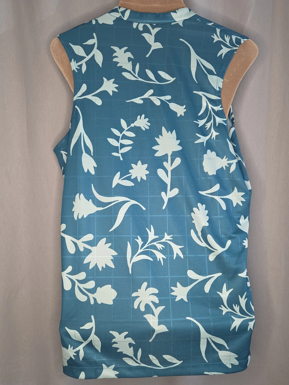 Women's Sleeveless Teal Floral V-Neck Golf Top By Nike NWT Size XL